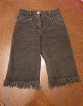 Black denim cut-off bermuda shorts
