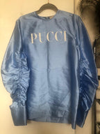 Emilio Pucci Blue Ruched Silk Top