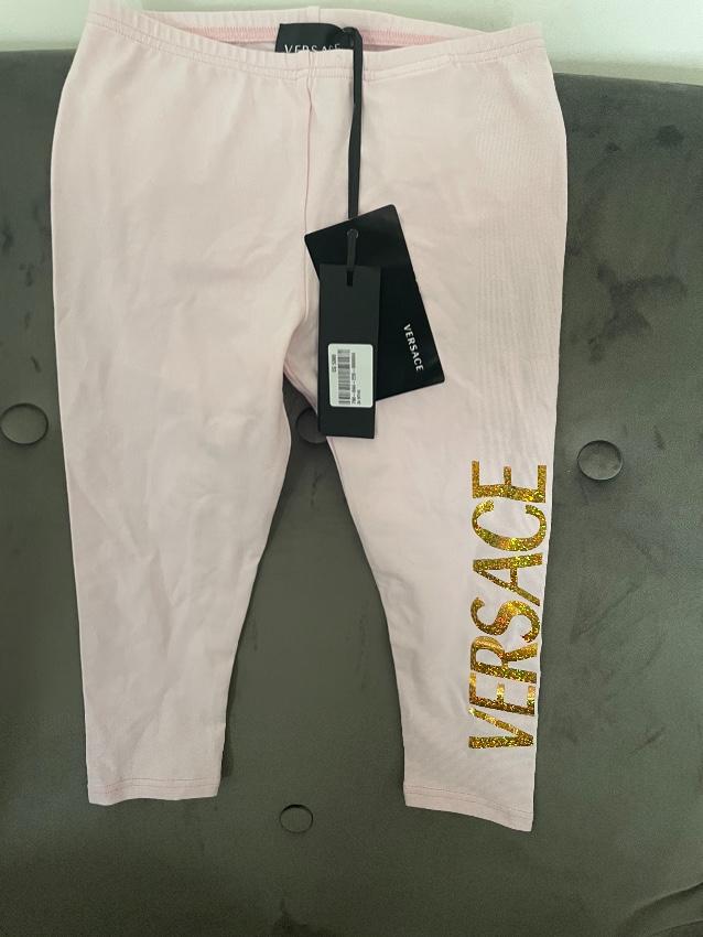 Versace Kids 24M Pink Logo Leggings