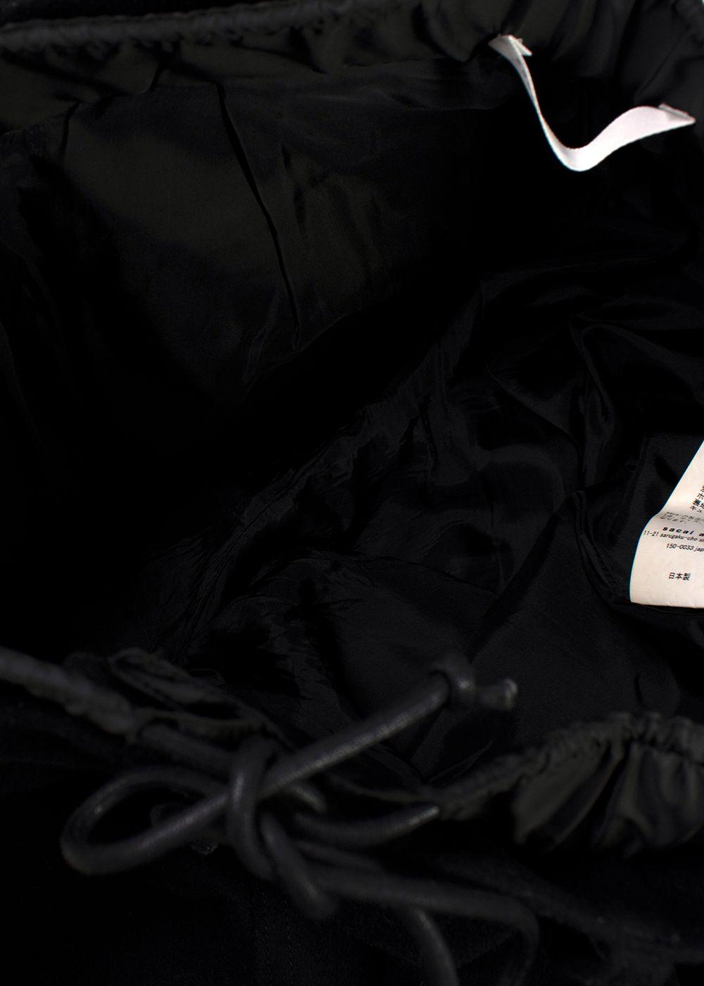 Sacai Luck Nylon Trimmed Black Wool Pants