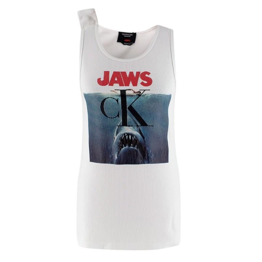 Calvin Klein 205W39NYC Jaws-print Ribbed Stretch-cotton Tank Top