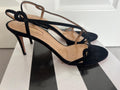 Aquazurra Black Serpentine Sandals