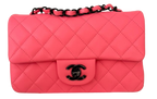 Chanel Neon Pink Limited Edition Ultra Mini Rectangular Single Flap Bag