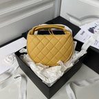 Chanel Yellow Caviar Leather Polly Pocket  Hobo Pouch