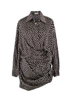 Magda Butrym Brown Polka-dot Silk Shirt Dress