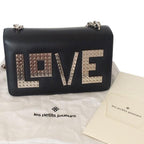 Les Petite Joueurs Black LOVE Plate Shoulder Bag
