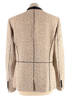 Zadig & Voltaire Deluxe Leather Trim Gold Blazer