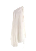 Aeron Cream Crinkle Tie One Shoulder Dress