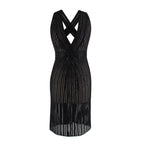 Zuhair Murad Black Embellished Stretch Silk Sheer Panelled Mini Dress