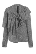 Prince of Wales Check Draped Blouse
