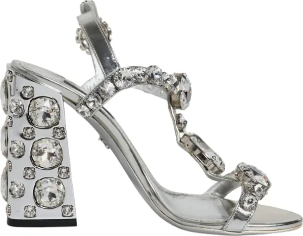 Dolce & Gabbana Embellished Silver Sandals