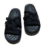 Chanel Black Rope Slides