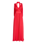 Elie Saab Pleated Silk Chiffon Gown