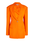 Stella McCartney Peak-Lapel Padded-Shoulder Woven Blazer