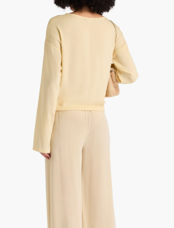 Fabiana Filippi Sablé Bead-Embellished Stretch-Crepe Top