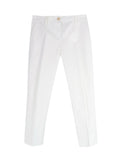 White Cotton Straight Cropped Trousers