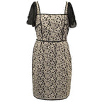 Hoss Intropia Black & Beige Short-Sleeve Lace Dress