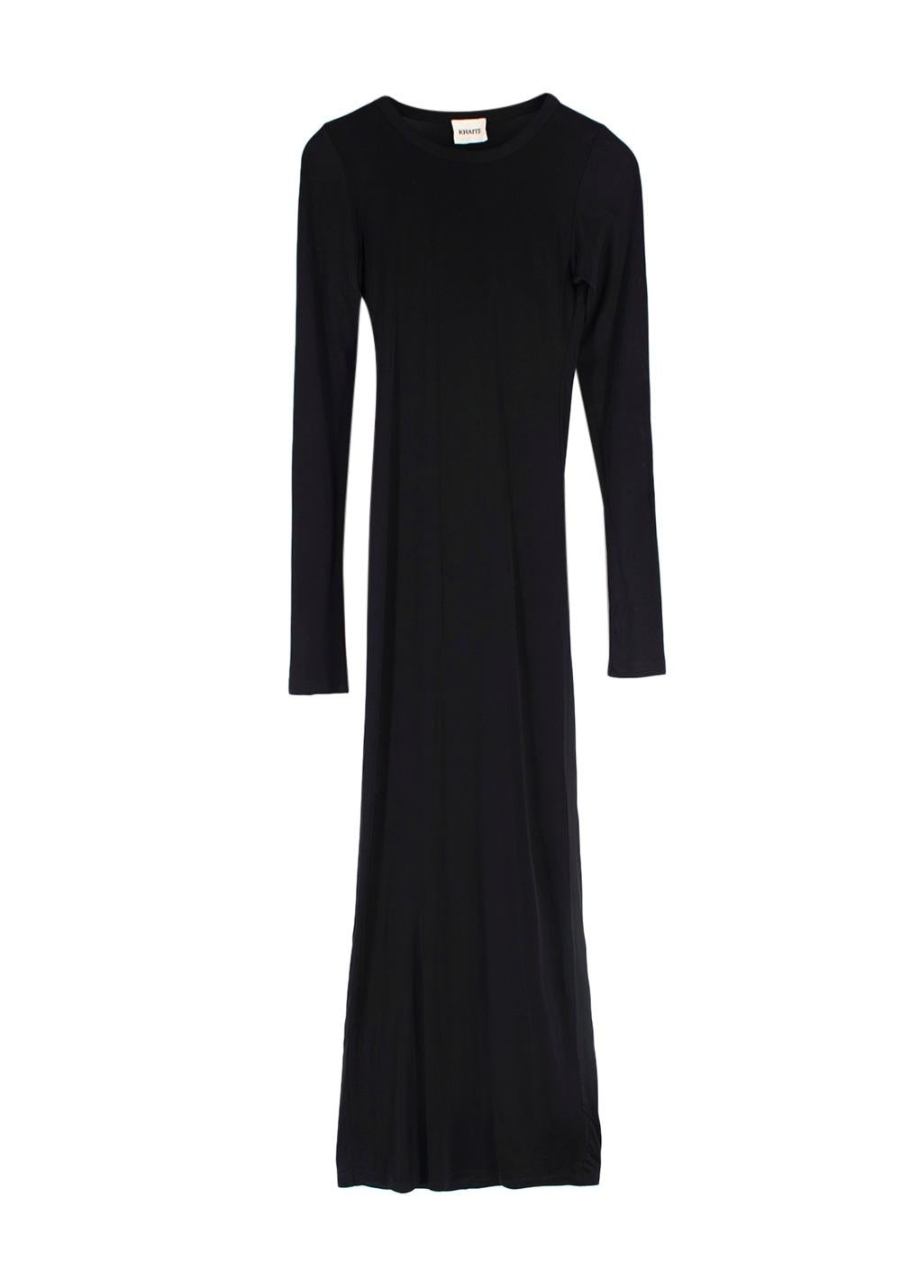 Khaite Black Long Sleeve  Maxi Dress