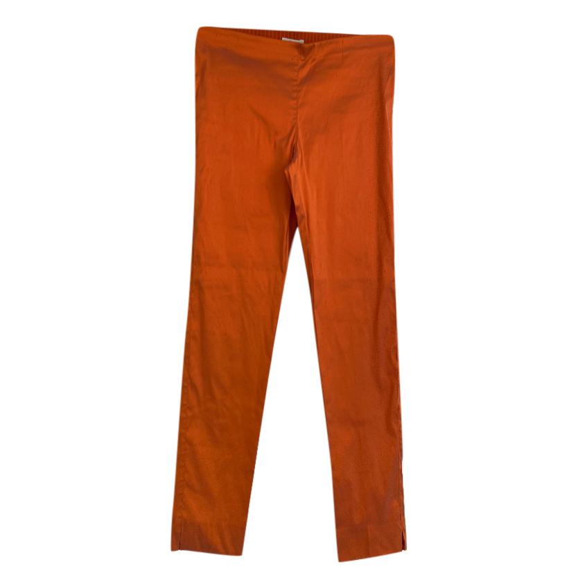 PAROSH Orange Silk Slim Fit Pants