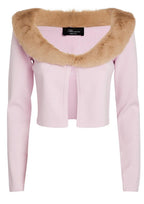 Blumarnie Lilac Detachable Fur Collar Cardigan