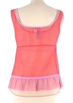 Chanel  Pink and Nude Sheer Net Double Top