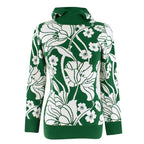 JoosTricot Green Floral Intarsia Hooded Jumper