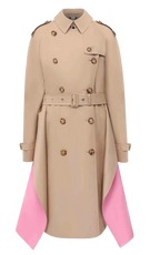 Burberry Soft Fawn Cape Trench Coat with Contrast Detail