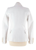 Balmain White Double Breasted Blazer with Gold Button Detail