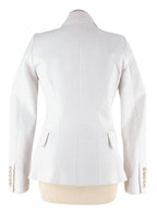 Balmain White Double Breasted Blazer with Gold Button Detail