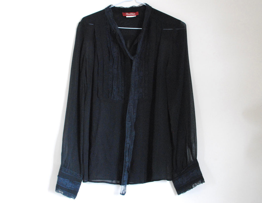 MaxMara Black Lace Blouse