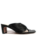 Porte & Paire Black Leather Mules