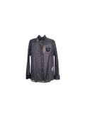 Black lace frill collar shirt