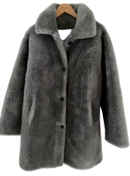 Yves Salomon Meteo Wool CoatGrey/Green