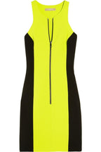 Michael Kors Collection Black & Neon Zip Front Dress