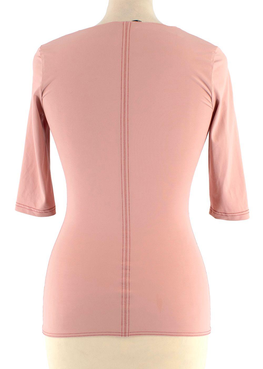 Pink Panelled Stretch Top