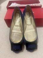 Roger Vivier Navy Suede Flats