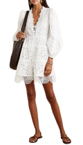 Waimari White Embroidered Mini Dress
