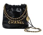 Black Calfskin Mini Hobo 22 Bag