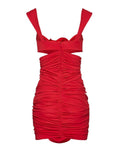 Magda Butrym Red Floral Applique Mini Dress