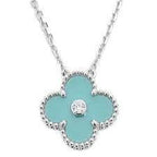 Van Cleef & Arpels White Gold Celadon Green Alhambra 2023 Holiday Pendant