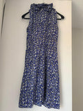 Marni Blue & White Print Ruffled Dress