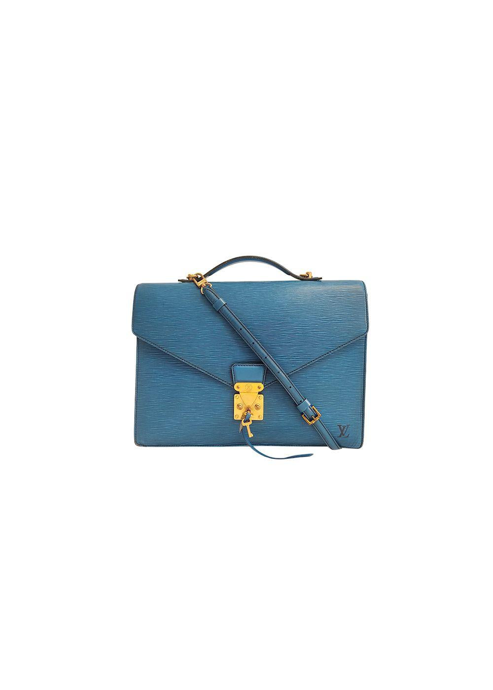 Blue Epi leather Conseiller 2Way business bag