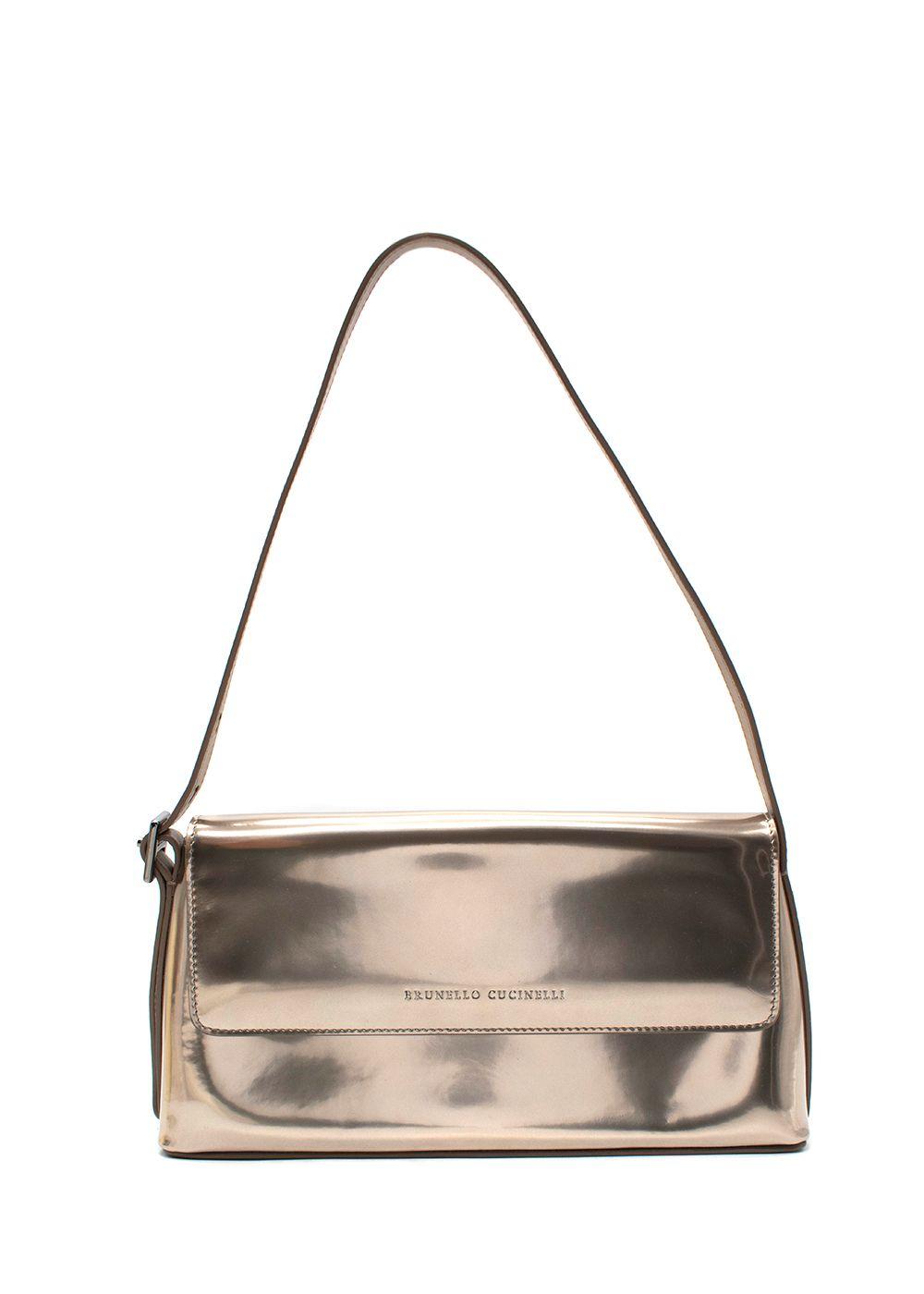 Brunello Cucinelli Bronze Metallic Shoulder Bag