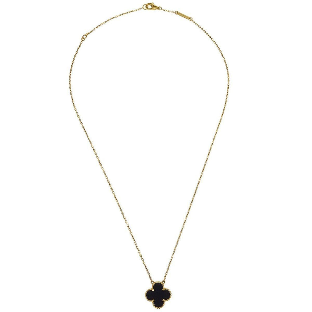 Van Cleef & Arpels Magic Alhambra Pendant Necklace 18K Rose Gold and Onyx