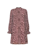 Pink Leopard Printed Georgette Mini Dress