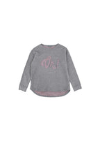 kids 8Y grey long sleeved embroidered 'oh' jumper