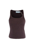 Aya Muse Brown Lurex Ribbed Knit Vest