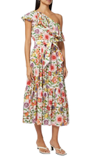 Borgo De Nor Petra Floral One Shoulder Dress