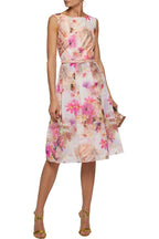 Mikael Aghal Organza Floral Print Dress