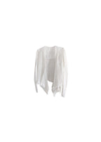 White organza embroidered draped jacket